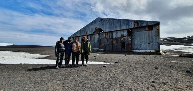 Historic hanger located at Deception Island where the first powered flight in Antarctic was held