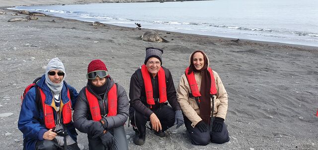 At Walkers Bay with elephant seals in the background